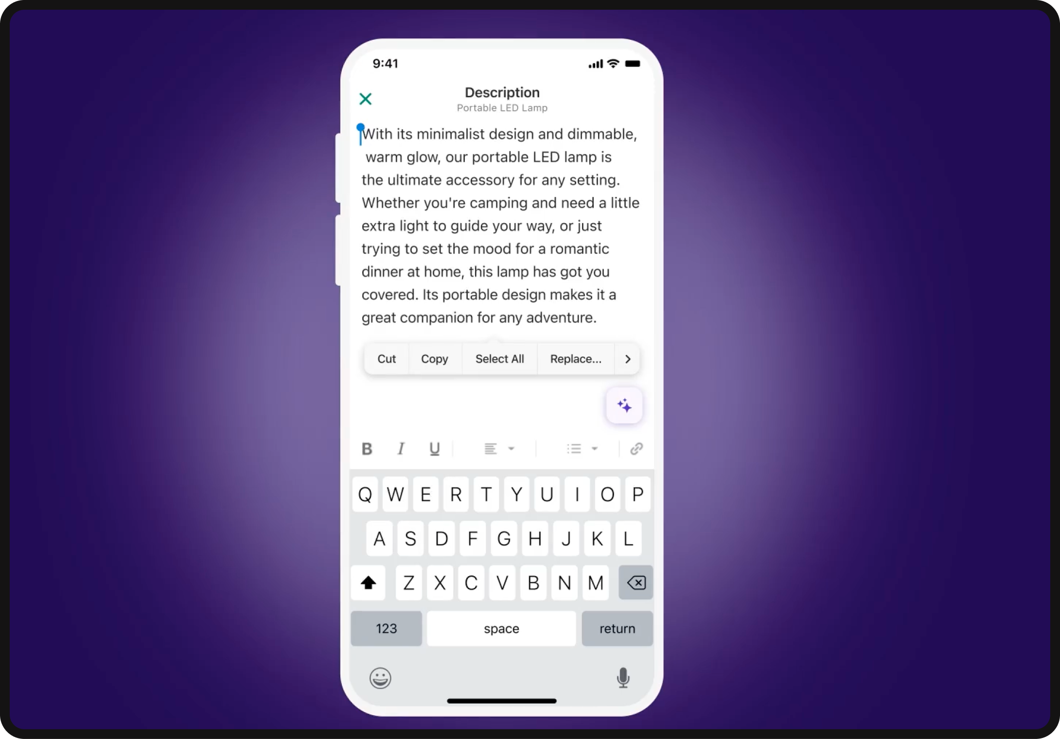 Shopify product descriptions using the AI tool.