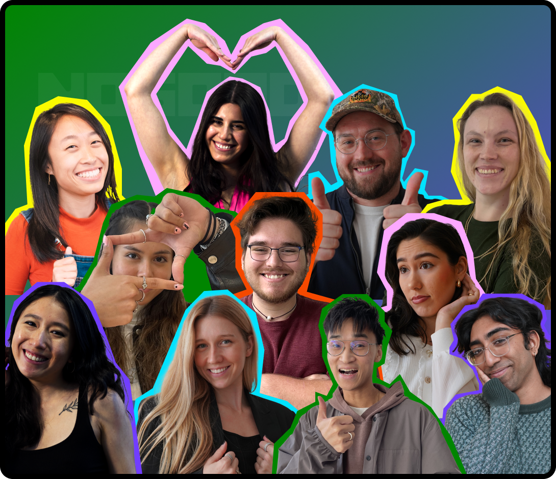 Collage of pictures of NoGood employees